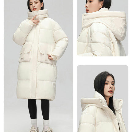 Women's Winter Down Coat Long Padded Puffer Jacket Outwear with Hood