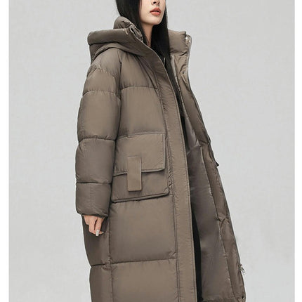 Women's Winter Down Coat Long Padded Puffer Jacket Outwear with Hood
