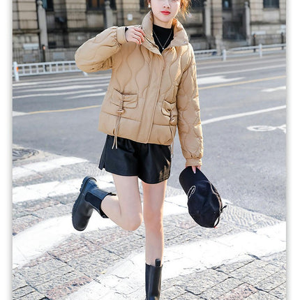 Women's Winter Cropped Puffer Coat Short Zip Up Baggy Jacket