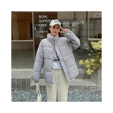 Women's Winter Cropped Puffer Jacket Short Padded Quilted Coat
