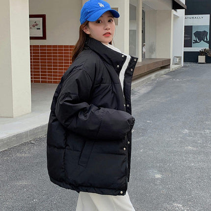 Women's Winter Cropped Puffer Jacket Short Padded Quilted Coat