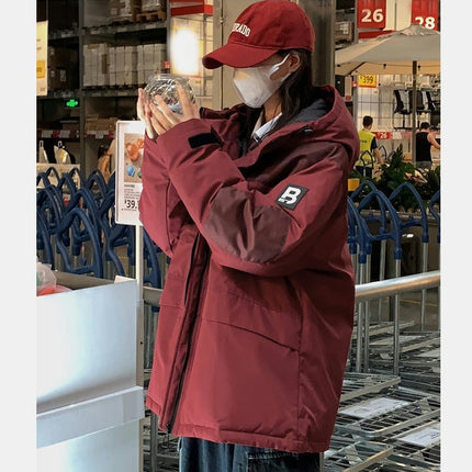 Women's Winter Coats Zip Up Long Sleeve Puffer Jacket with Hood
