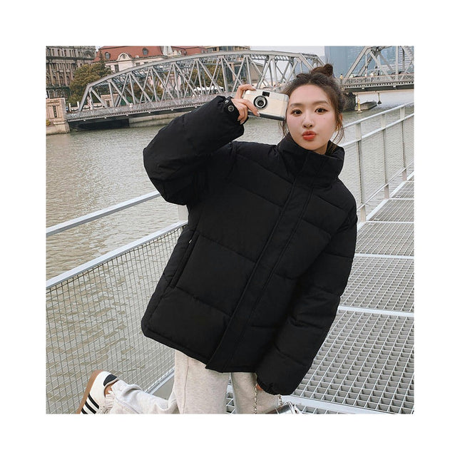 Women's Winter Cropped Puffer Jacket Quilted Hooded Padded Outerwear
