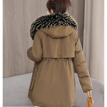 Women's Coat Warm Thicken Parka Winter Jacket with Faux Fur Hood