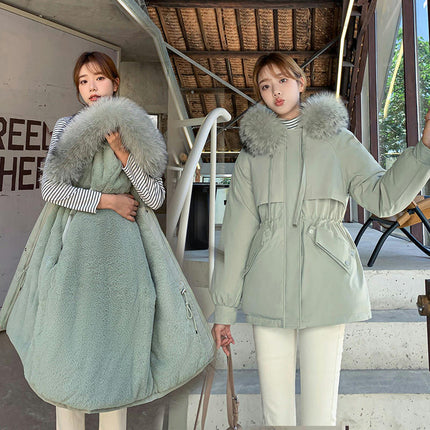 Women's Warm Winter Coat Heavy Parka Jacket with Faux Fur Hood