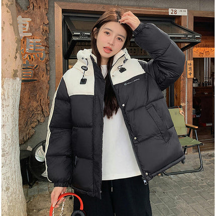 Cropped Puffer Jacket for Women Winter Zip Up Hooded Jacket Coat
