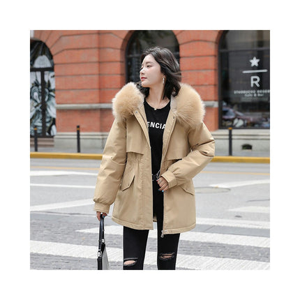 Women's Winter Coat Warm Jacket Thicken Parka with Faux Fur Hood