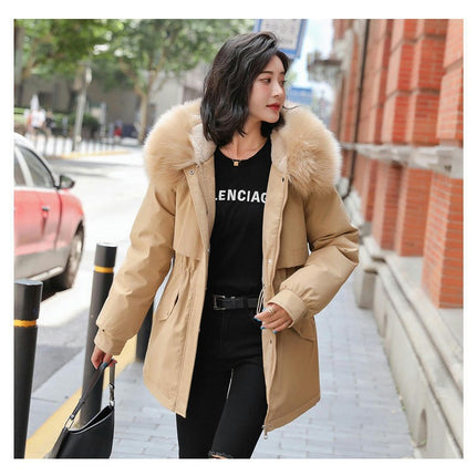 Women's Winter Coat Warm Jacket Thicken Parka with Faux Fur Hood