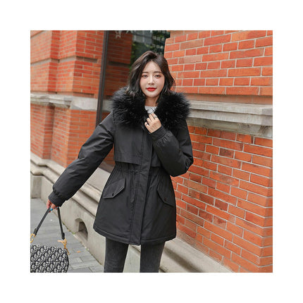 Women's Winter Coat Warm Jacket Thicken Parka with Faux Fur Hood