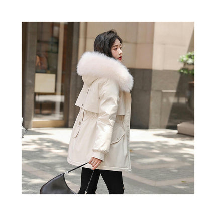 Women's Winter Coat Warm Jacket Thicken Parka with Faux Fur Hood