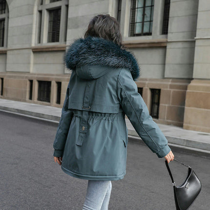 Women's Winter Coat Warm Jacket Thicken Parka with Faux Fur Hood