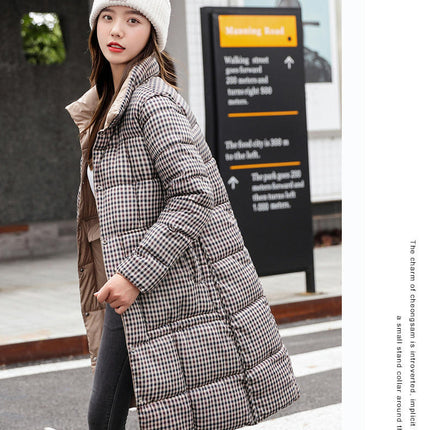 Women's Mid-Length Thickened Jacket Stand Collar Winter Puffer Jacket