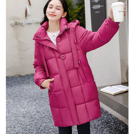 Women's Winter Down Coat Padded Puffer Warm Jacket with Hood