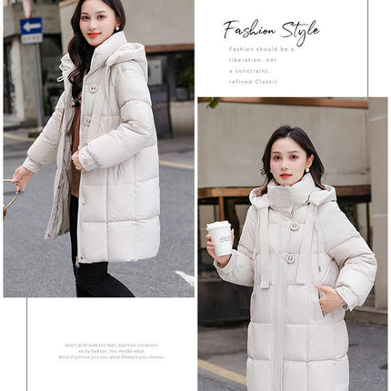 Women's Winter Down Coat Padded Puffer Warm Jacket with Hood