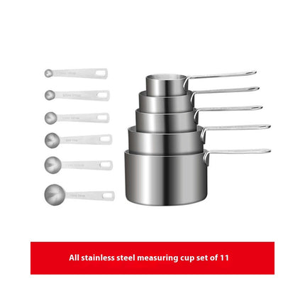 Measuring Cups and Spoons Set Stainless Steel Include Stackable Measuring Cup Nesting Measuring Spoons