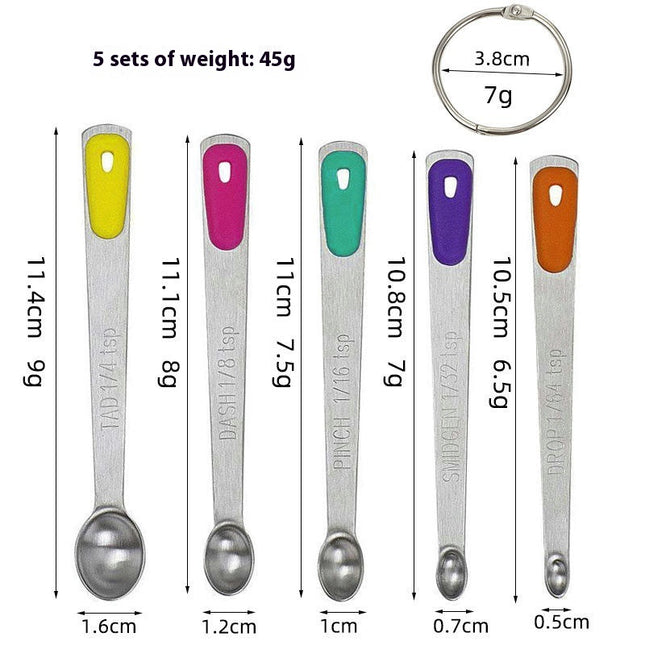 Measuring Spoons Set Stainless Steel Stackable Measuring Spoons Heavy Duty Nesting Teaspoons Tablespoons