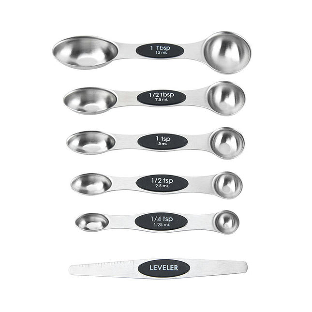 Magnetic Measuring Spoons Sets Double-Sided Spoons& Leveler Sets Stainless For Kitchen Dry or Liquid