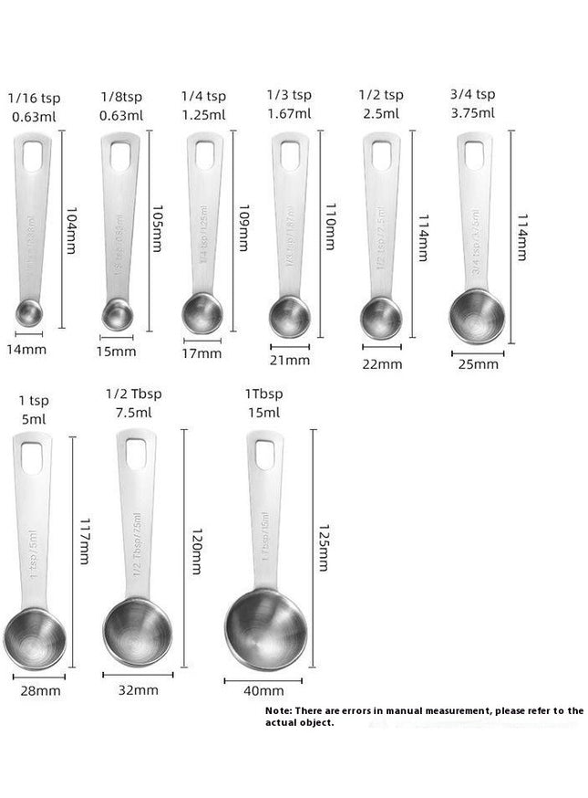 Measuring Spoons Heavy Duty Stainless Steel Measuring Spoons Cups Set Small Tablespoon with Metric and US