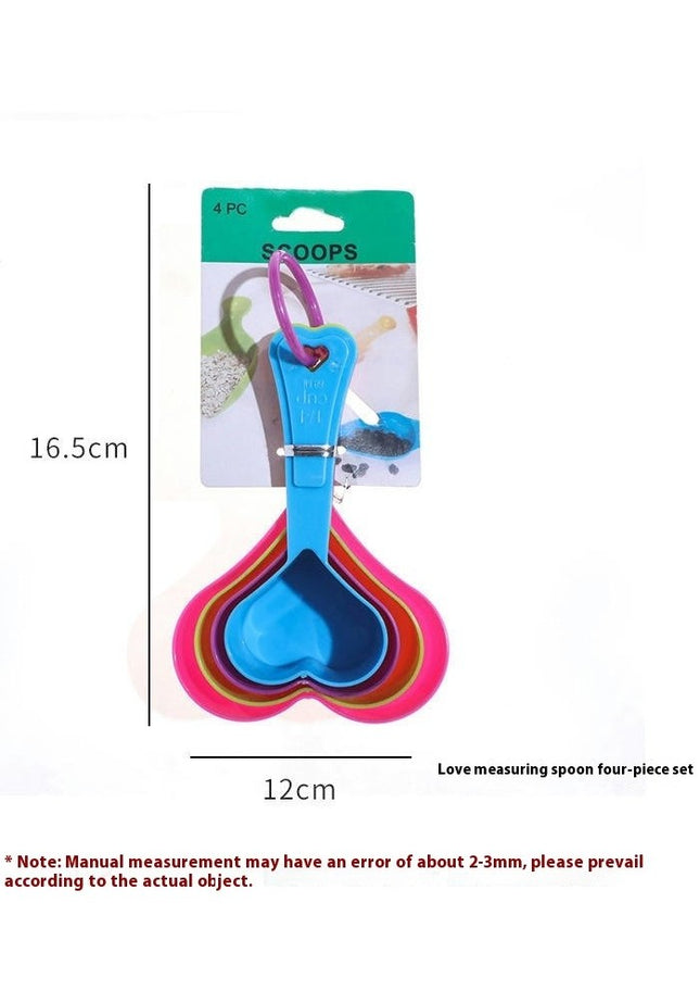 Heart Shaped Mixing Measuring Cups Pet Cup Food Liquid Plastic Home Shovel Baking for Cooking Tools Set