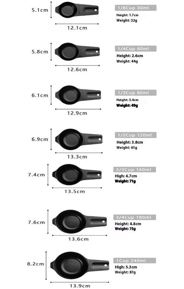 Measuring Cups Stainless Steel Stackable Set for Dry or Liquid Ingredients Measurement Kitchen Gadget