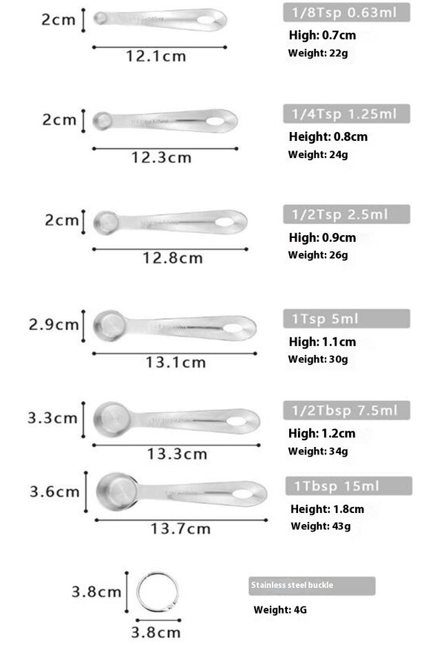 Measuring Spoons Stainless Steel Set Dry and Liquid Ingredients Gadgets Tool for Kitchen Cooking Tool
