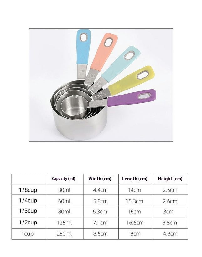 Measuring Cups and Spoons Set Accurate Cooking Tablespoon with Soft Touch Silicone Ergonomic Handles
