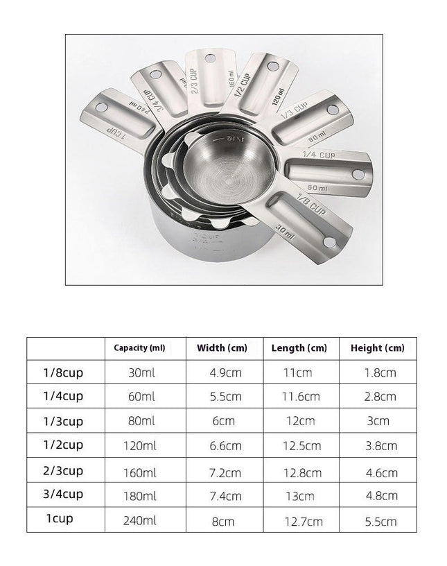 Measuring Cups Stainless Steel Kitchen Stackable Measuring Set Gadgets Tool for Cooking & Baking Measure