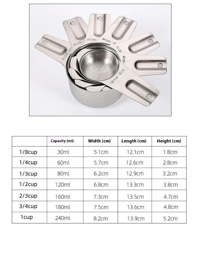 Stainless Steel Measuring Cups and Measuring Cups and Spoons Set of With for Dry and Liquid Ingredients