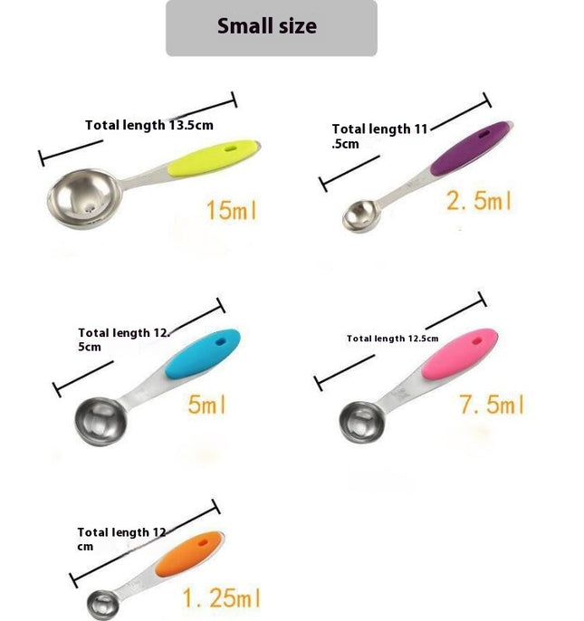 Measuring Cups and Spoons Set Stainless Steel Measuring Cups Measuring Spoons Sets with Silicone Handle