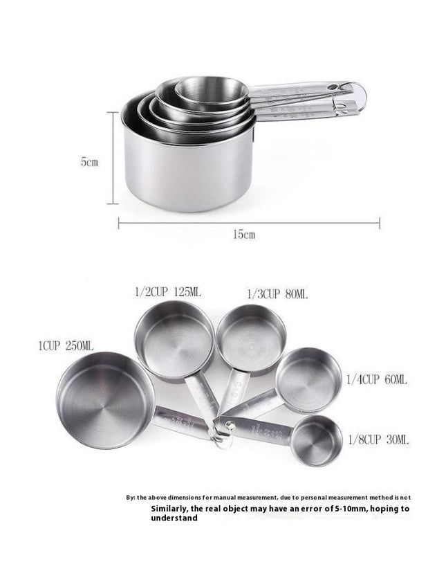 Stainless Steel Measuring Cups Set Kitchen Gadgets for Cooking & Baking Set Dry and Liquid Ingredients