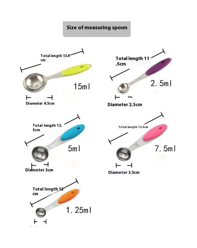 Stainless Steel Measuring Spoons Set Stackable Accurate Tablespoon Kitchen Gadgets for Cooking & Baking