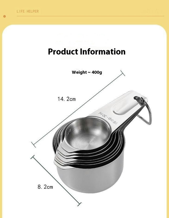Stainless Steel Measuring Cups Set of Stackable Heavy Duty Measuring Cups for Dry and Liquid Ingredients