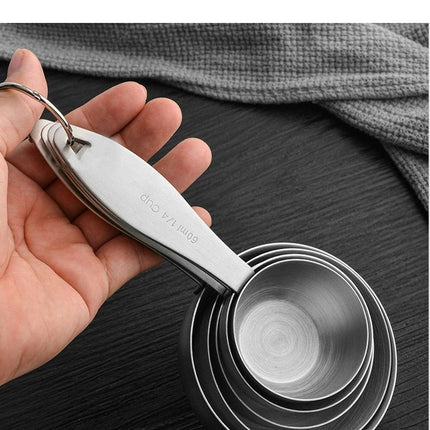 Stainless Steel Measuring Cups - Heavy Duty Measuring Cup Set for Measuring Dry and Liquid Ingredients
