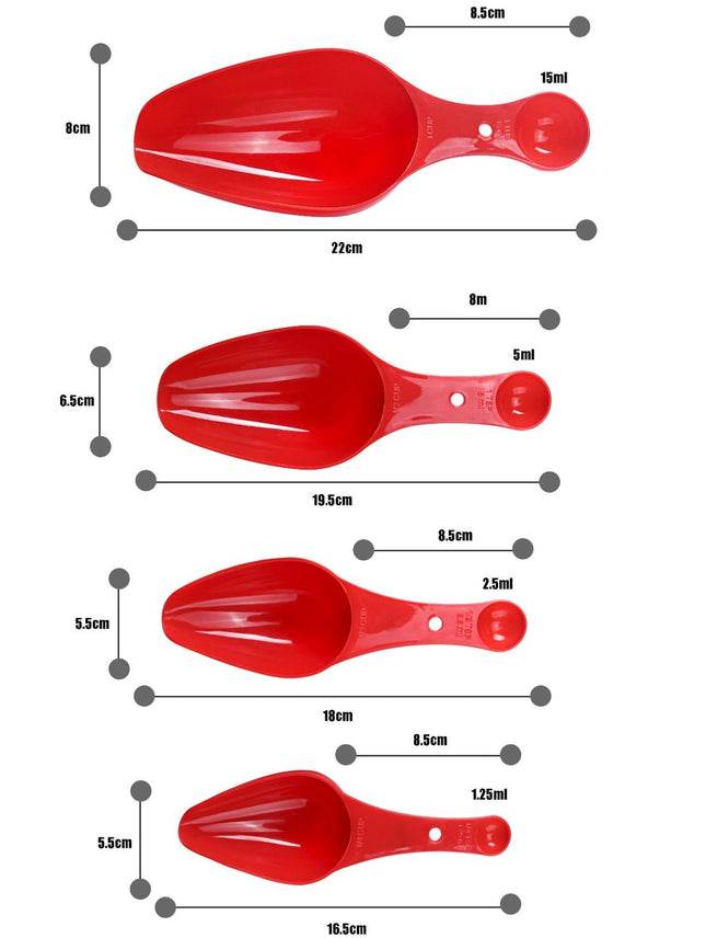 Measuring Spoon Plastic Flour Scoop Material Teaspoon Bright Color Food Scoop Double-Headed Flour Shovel