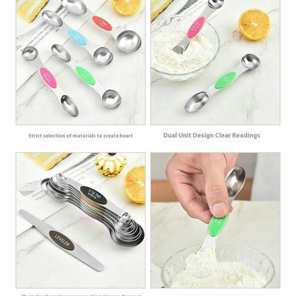 Measuring Spoons Set Stainless Steel Magnetic Measuring Spoons Set for Measuring Spoons Fit in Spice Jars