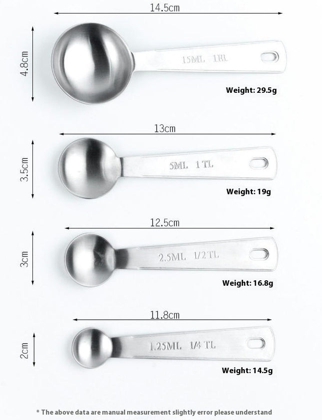 Stainless Steel Measuring Spoon Set Metal Kitchen Measuring Tools for Dry and Liquid Ingredients Set