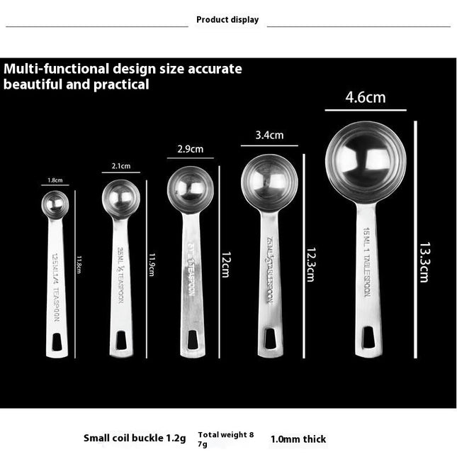 Measuring Spoons Stainless Steel Metal Kitchen Measuring Tools for Dry and Liquid Ingredients Cooking Set