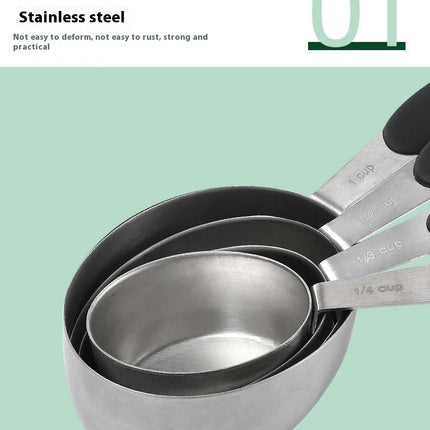 Steel Oval Measuring Cup Measuring Spoon Set Stainless Steel Measuring Cup & Spoon Set for Cooking Too