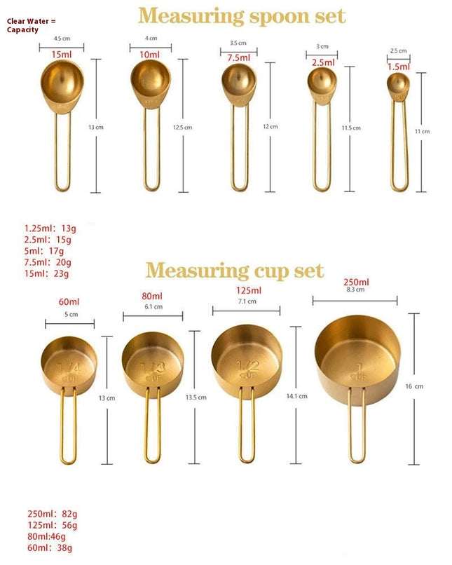 Measuring Spoons Stainless Steel Measuring Set of 9Piece Measuring Liquid and Dry Ingredients for Cooking Baking