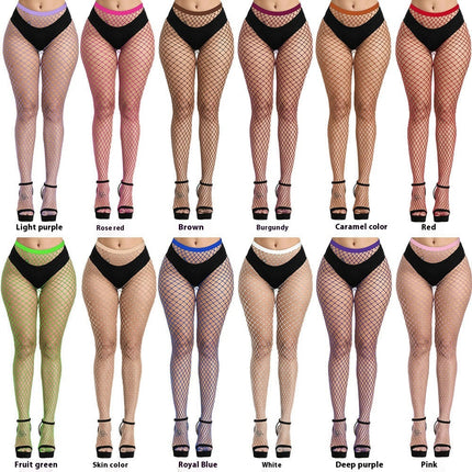 3 Pairs Womens High Waist Patterned Fishnet Tights Suspenders Pantyhose Thigh High Stockings