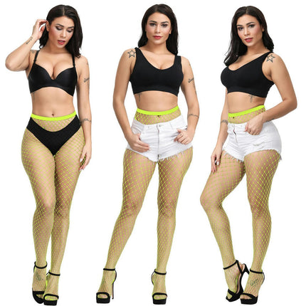 3 Pairs Womens High Waist Patterned Fishnet Tights Suspenders Pantyhose Thigh High Stockings