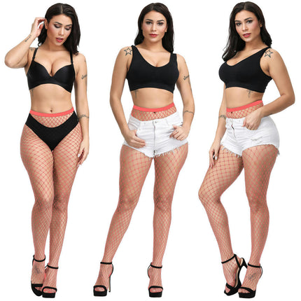 3 Pairs Womens High Waist Patterned Fishnet Tights Suspenders Pantyhose Thigh High Stockings