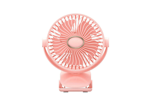 Portable Clip On Fan, Small USB Fan Battery Operated, 5 Speed Rechargeable 360 degrees Rotate Personal Cooling Desk Fan