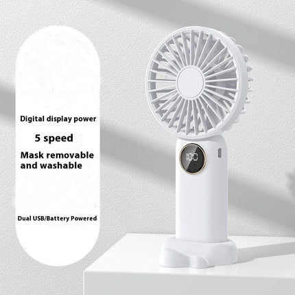 Portable Handheld Fan, Mini Fan with 5 Speed,Rechargeable Hand Small Fan for Travel Office Women Girls