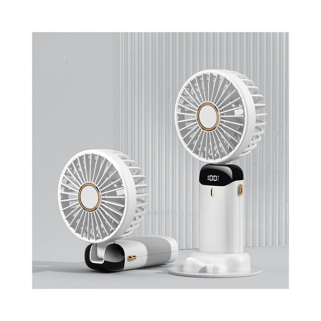 Portable Handheld Fan,4000mAh Personal Fan with LED Display 5 Speed Desk Fan Rechargeable Hand Held Fan