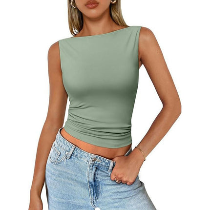 Womens Tank Tops Basic Square Neck Sleeveless Going Out Top