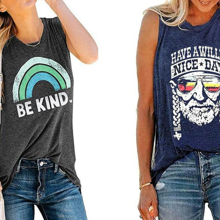 Tank Top for Women V Neck Summer Sleeveless T Shirt Tunic Casual Loose Fit Blouses 1