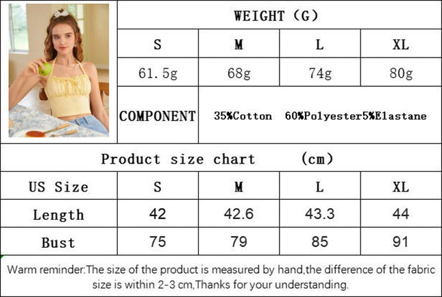 Women's Ruched Halter Crop Tops Tie Back Sleeveless Slim Fit Cami Tops
