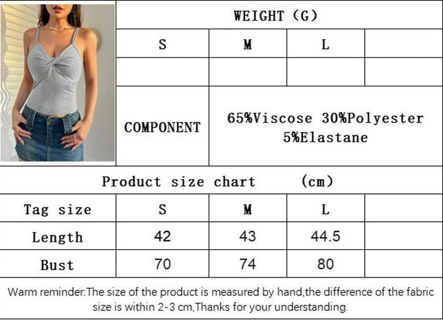 Spaghetti Strap Tank Tops for Women Twist Front Sleeveless Crop Summer Tops
