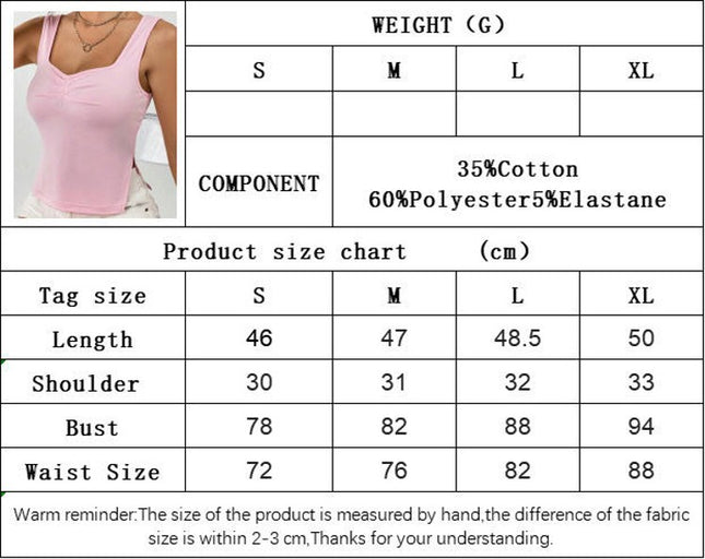Women's Sleeveless Slim Crop Tank Top Pleated Sweetheart Neck Slits Cropped Cami